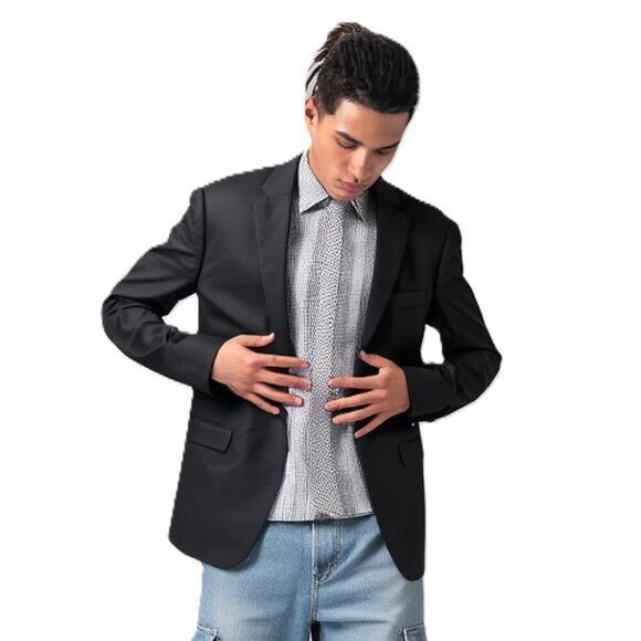 Tommy Hilfiger Other - Tommy Hilfiger Black Wool Blend Double Vent Blazer Sport Coat Jacket Men Sz 42L